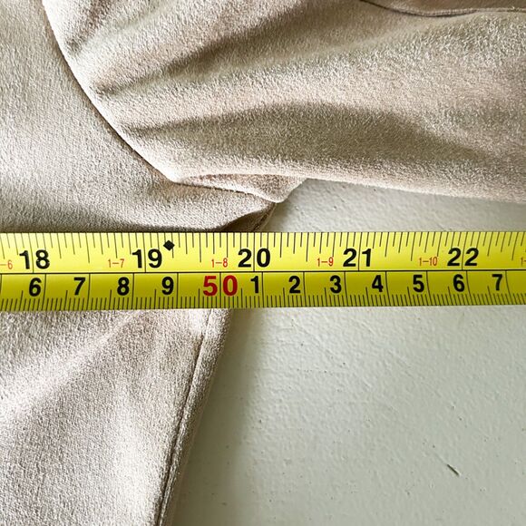 NWOT Bagatelle Faux-Suede Drape Front Jacket (L) in Oat / Tan Moto Zip Pockets - Picture 11 of 12